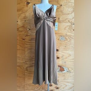 NWT Anne Klein Satin Gown Ladies 14 Brown Special Occasion Dress